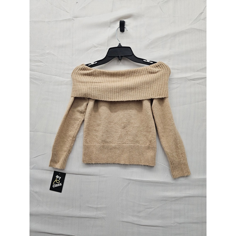 Art Class Girls Beige Off The Shoulder Knit Sweater Size S 6/7 New With Tags